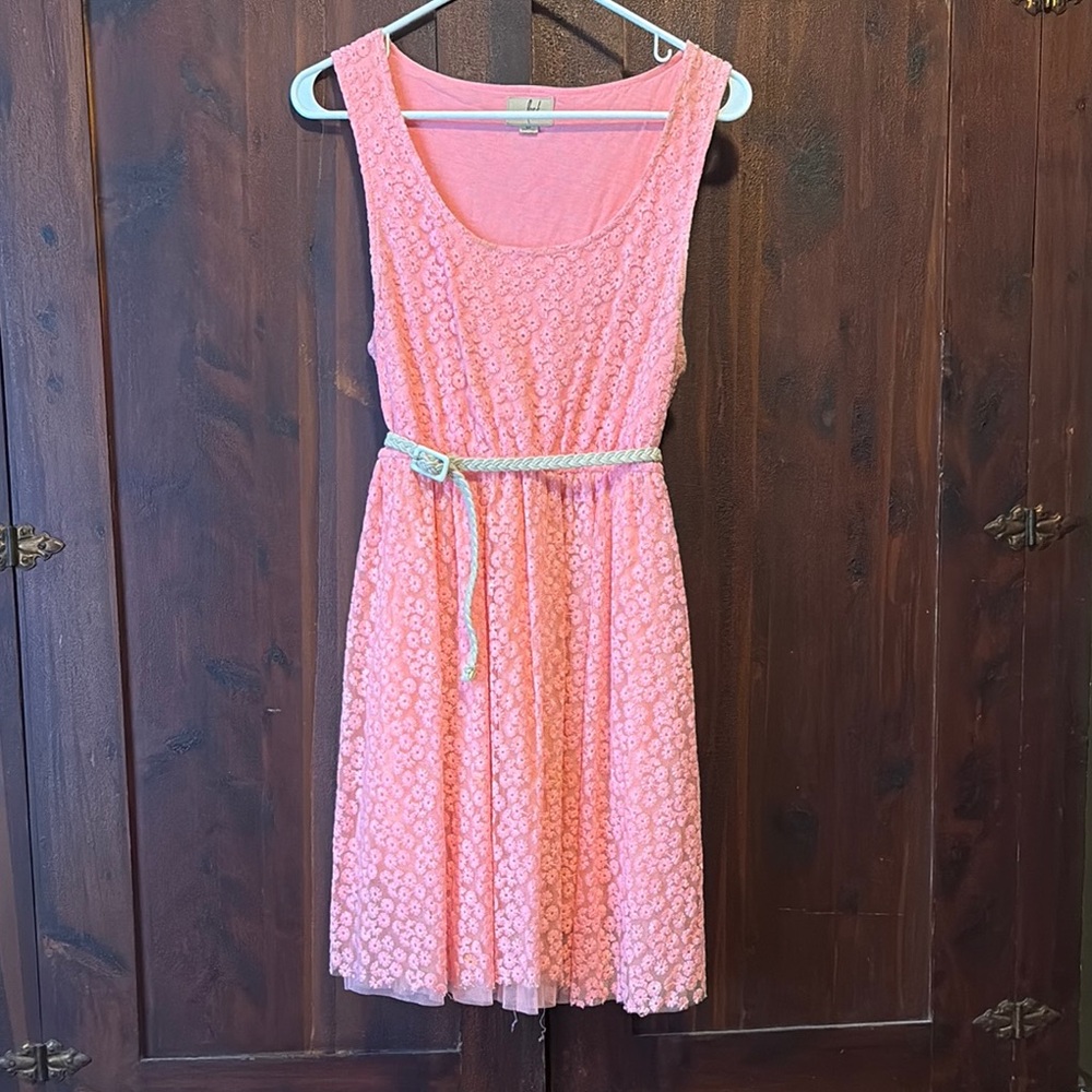 Elegant Pink Lace Dress